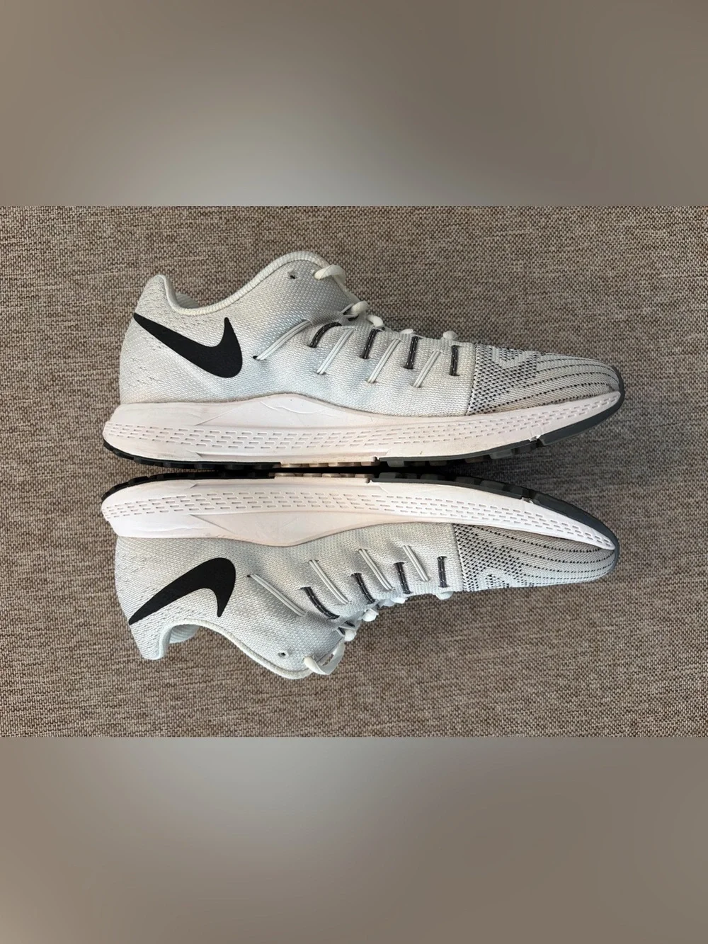 Nike Air Zoom Elite 8 Women's Running Shoes White Gray Black Sneakers Size 8‎